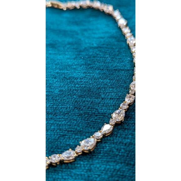 Nadri Crystal CZ Tennis Necklace Gold Plated - Picture 13 of 16